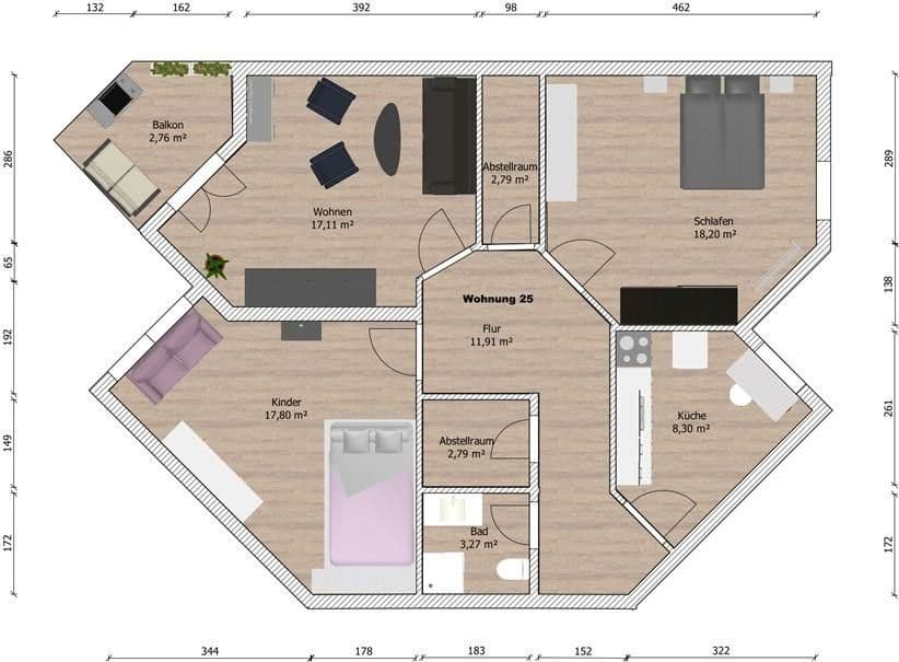 Prenájom bytu 3-izbový 85 m², Schöppenstedt, Dolné Sasko Prenájom bytu 3-izbový 85 m², Schöppenstedt, Dolné Sasko