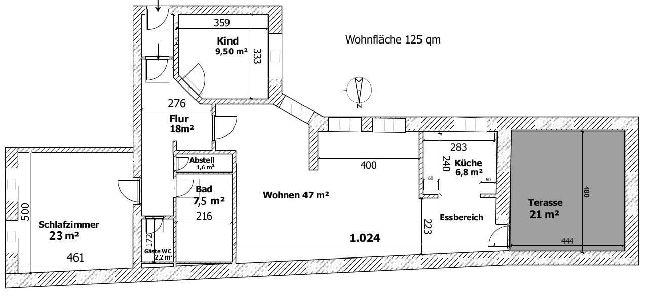 Prenájom bytu 3-izbový 125 m², Koblenz, Porýnie-Falcko Prenájom bytu 3-izbový 125 m², Koblenz, Porýnie-Falcko