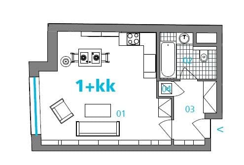 Prenájom bytu 1-izbový 39 m², Komunardů, Praha, Praha Prenájom bytu 1-izbový 39 m², Komunardů, Praha, Praha