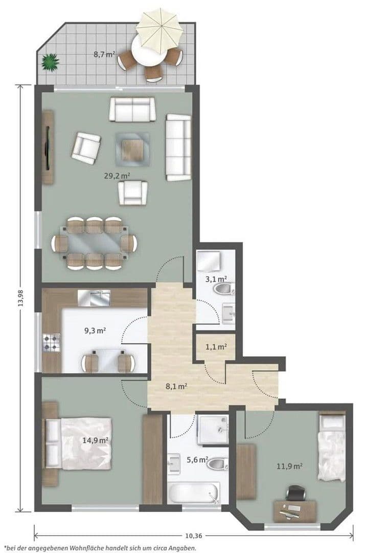 Prenájom bytu 3-izbový 85 m², Bahlenstrasse 183, Düsseldorf, Severné Porýnie - Westfálsko Prenájom bytu 3-izbový 85 m², Bahlenstrasse 183, Düsseldorf, Severné Porýnie - Westfálsko