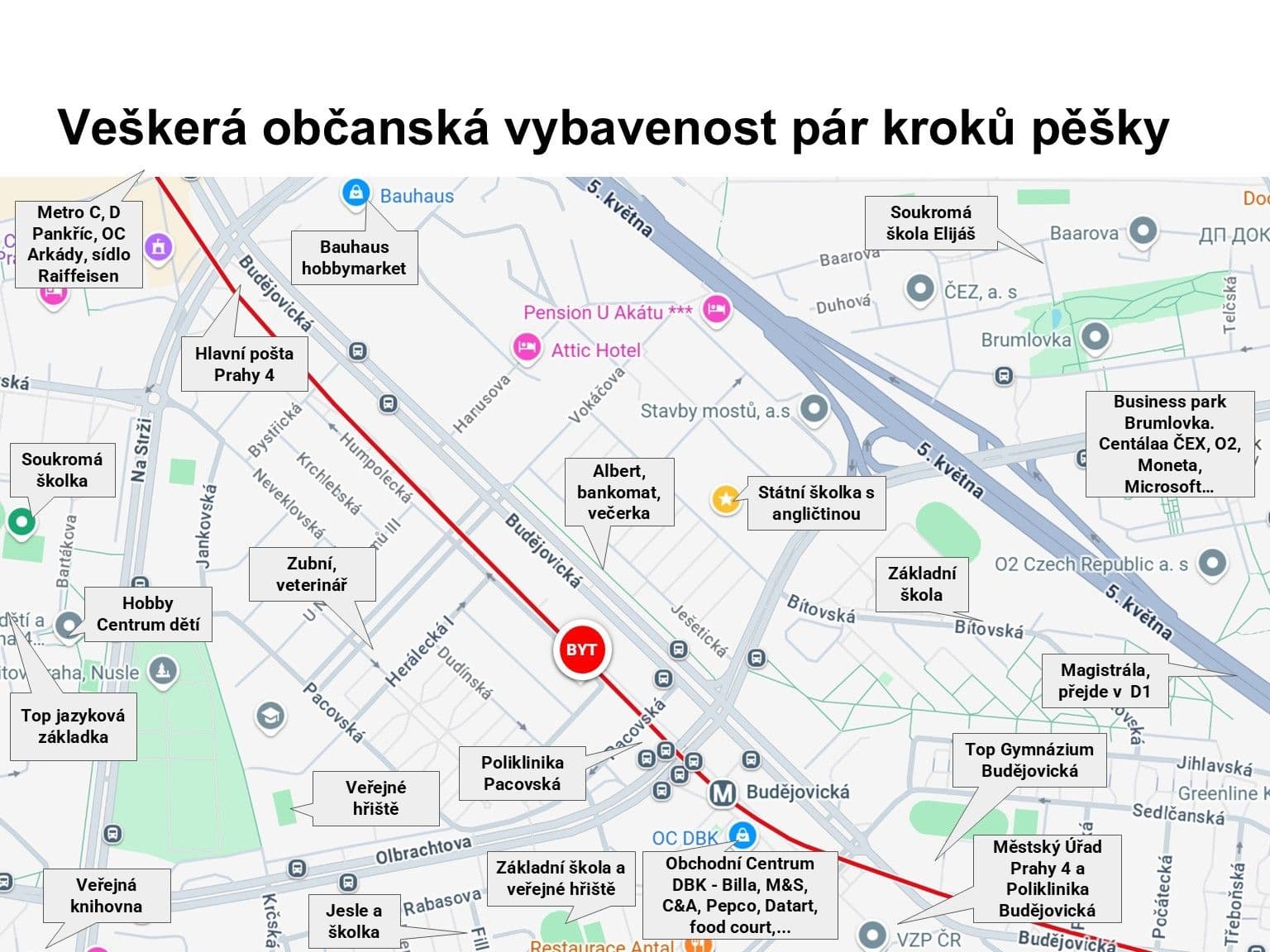 Prenájom bytu 2-izbový 43 m², Humpolecká, Praha, Praha Prenájom bytu 2-izbový 43 m², Humpolecká, Praha, Praha