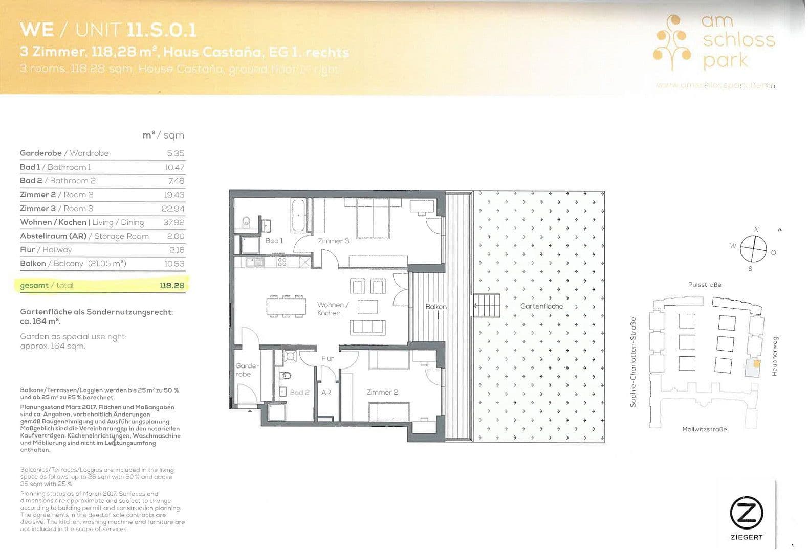 Prenájom bytu 3-izbový 119 m², Heubnerweg 7, Berlin, Berlín Prenájom bytu 3-izbový 119 m², Heubnerweg 7, Berlin, Berlín