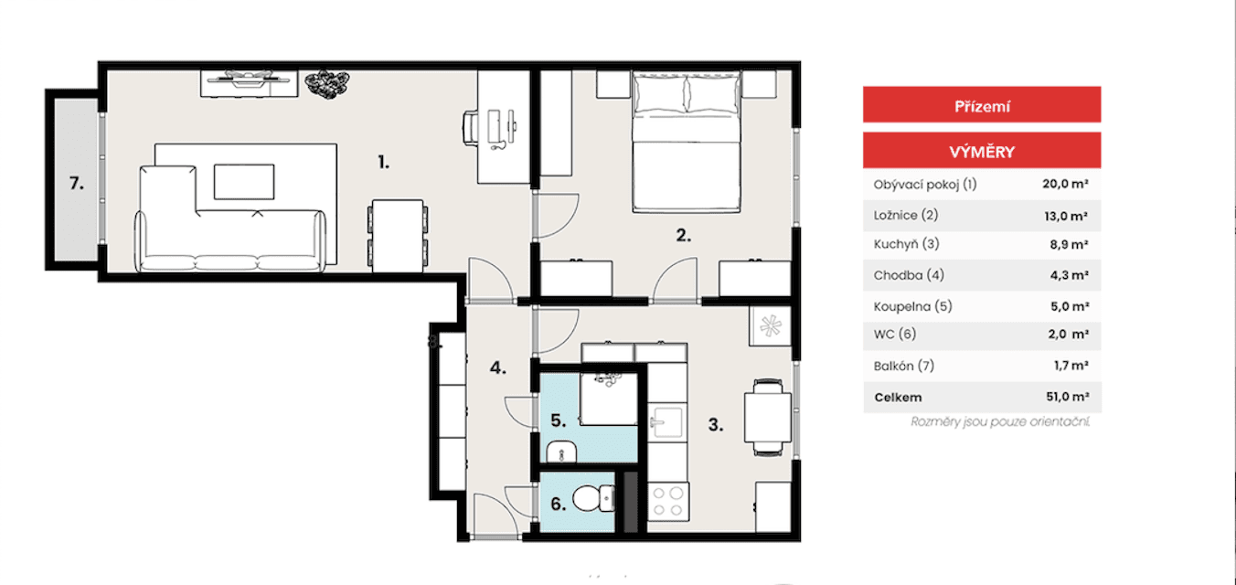 Prenájom bytu 2-izbový 52 m², Březohorská, Příbram, Středočeský kraj Prenájom bytu 2-izbový 52 m², Březohorská, Příbram, Středočeský kraj