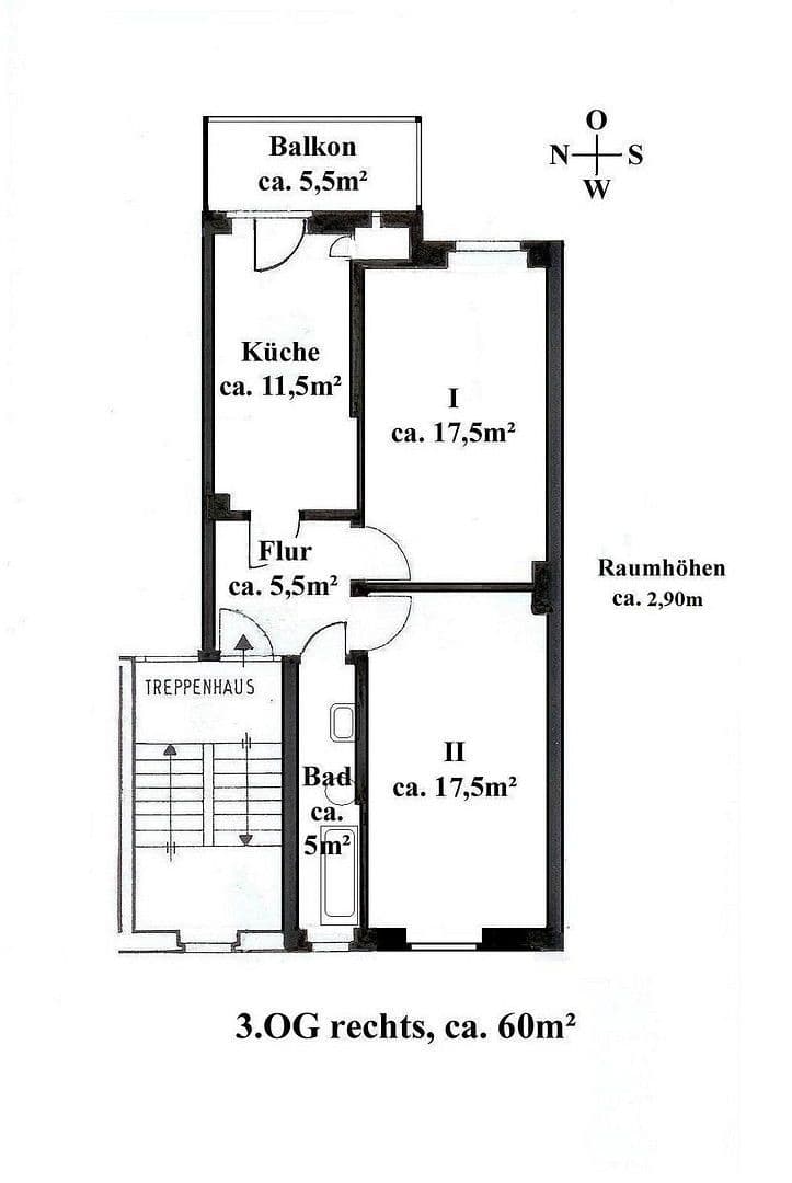 Prenájom bytu 2-izbový 60 m², Hildesheim, Dolné Sasko Prenájom bytu 2-izbový 60 m², Hildesheim, Dolné Sasko