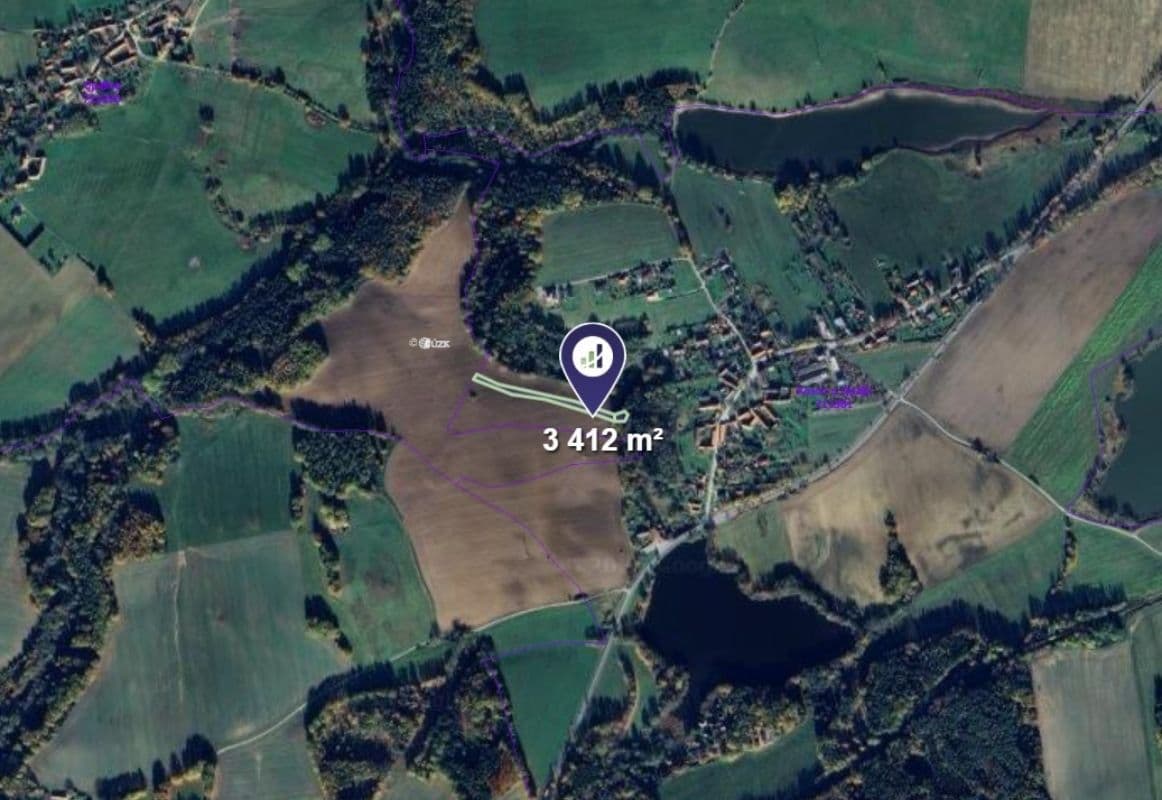 Predaj pozemku 3.412 m², Kamenný Újezd, Jihočeský kraj Predaj pozemku 3.412 m², Kamenný Újezd, Jihočeský kraj