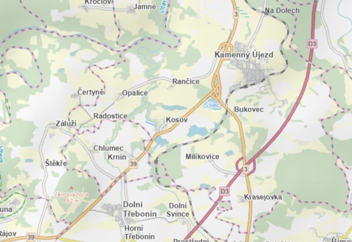 Predaj pozemku 3.412 m², Kamenný Újezd, Jihočeský kraj Predaj pozemku 3.412 m², Kamenný Újezd, Jihočeský kraj