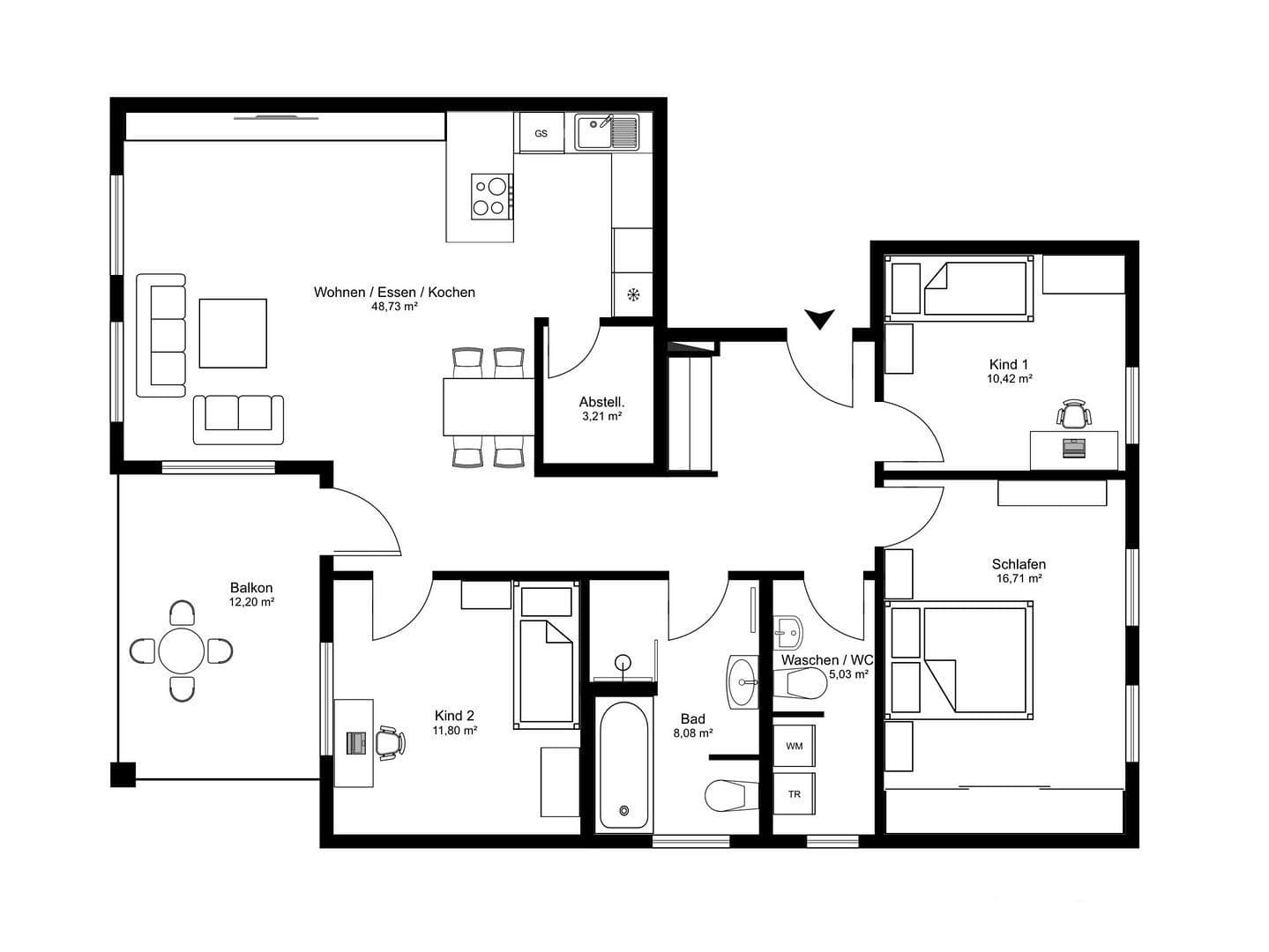 Prenájom bytu 4-izbový 111 m², Prachatitzer Straße 7, Passau, Bavorsko Prenájom bytu 4-izbový 111 m², Prachatitzer Straße 7, Passau, Bavorsko