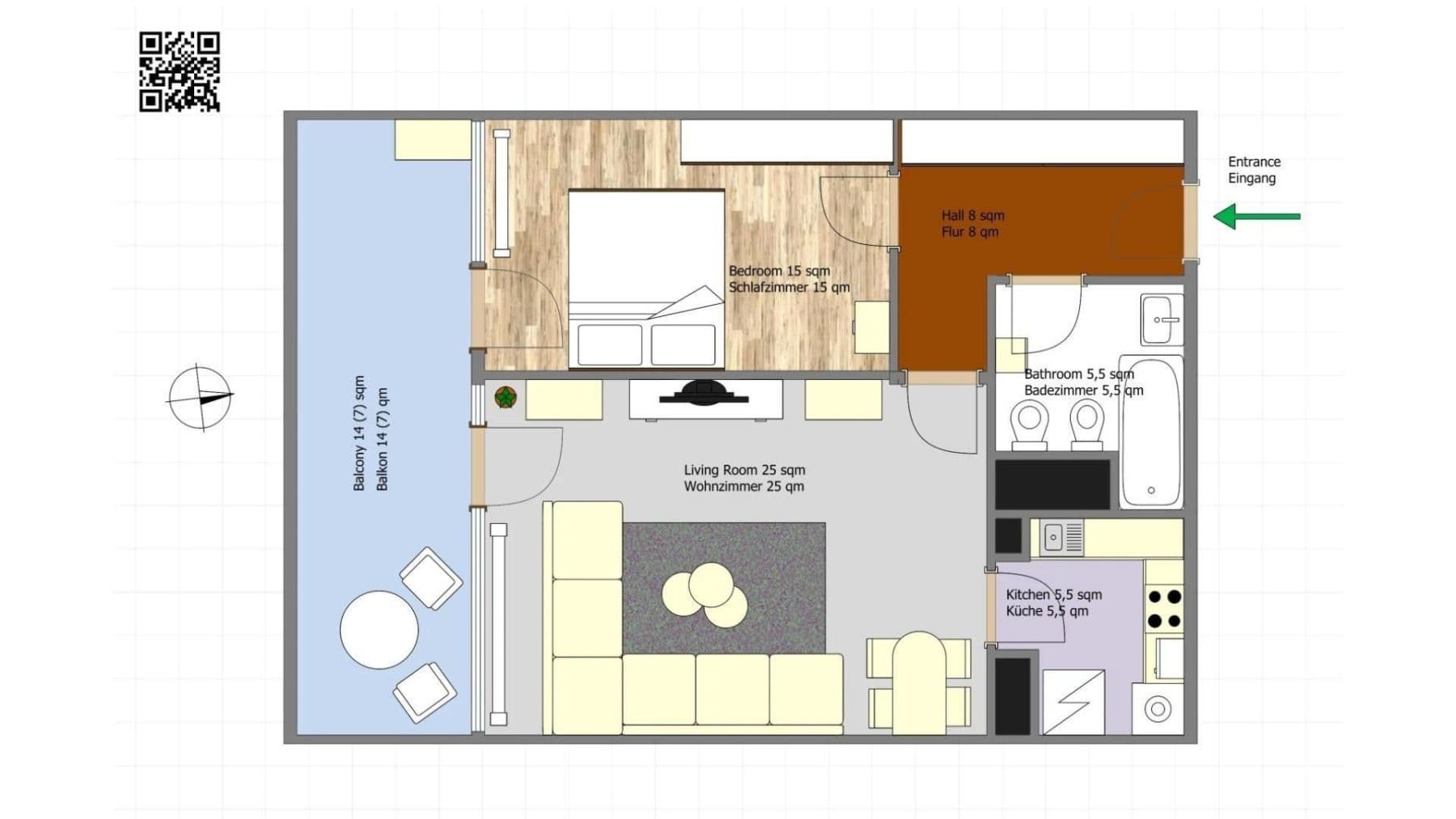 Prenájom bytu 2-izbový 50 m², Frankfurt am Main, Hesensko Prenájom bytu 2-izbový 50 m², Frankfurt am Main, Hesensko