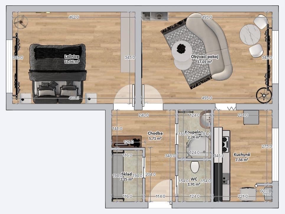Prenájom bytu 2-izbový 52 m², Bučina, Prachovice, Pardubický kraj Prenájom bytu 2-izbový 52 m², Bučina, Prachovice, Pardubický kraj