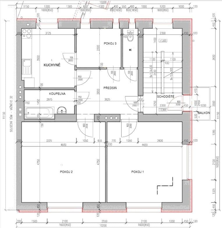 Prenájom bytu 3-izbový 100 m², Vážného, Brno, Jihomoravský kraj Prenájom bytu 3-izbový 100 m², Vážného, Brno, Jihomoravský kraj