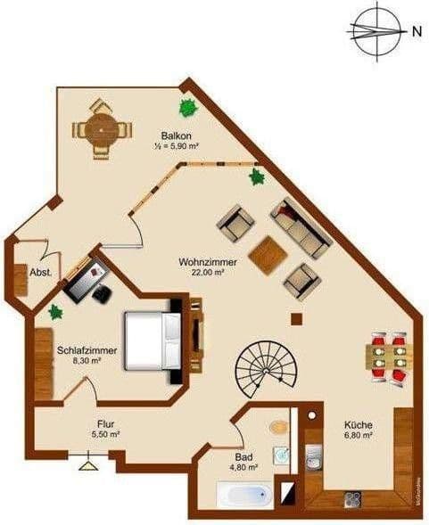 Predaj bytu 3-izbový 75 m², Hitlstrasse 7, München, Bavorsko Predaj bytu 3-izbový 75 m², Hitlstrasse 7, München, Bavorsko