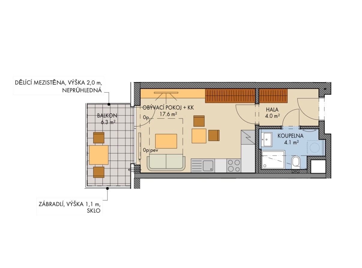 Predaj bytu 1-izbový 33 m², Čakovická, Praha, Praha Predaj bytu 1-izbový 33 m², Čakovická, Praha, Praha