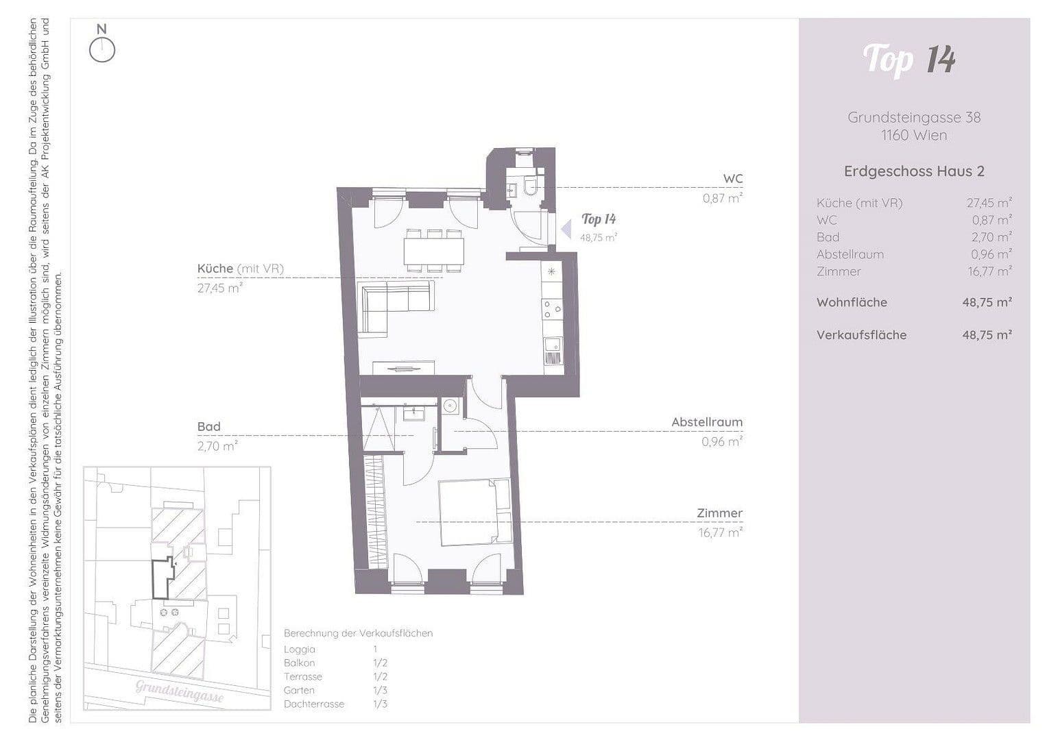 Predaj bytu 2-izbový 49 m², Grundsteingasse 38, Wien, Viedeň Predaj bytu 2-izbový 49 m², Grundsteingasse 38, Wien, Viedeň