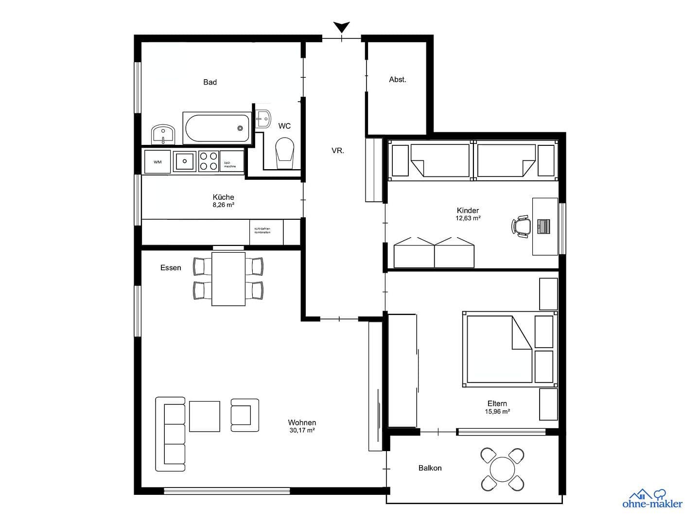 Prenájom bytu 3-izbový 90 m², Kästnerstraße 4, Bietigheim-Bissingen, Bádensko-Wurttembersko Prenájom bytu 3-izbový 90 m², Kästnerstraße 4, Bietigheim-Bissingen, Bádensko-Wurttembersko