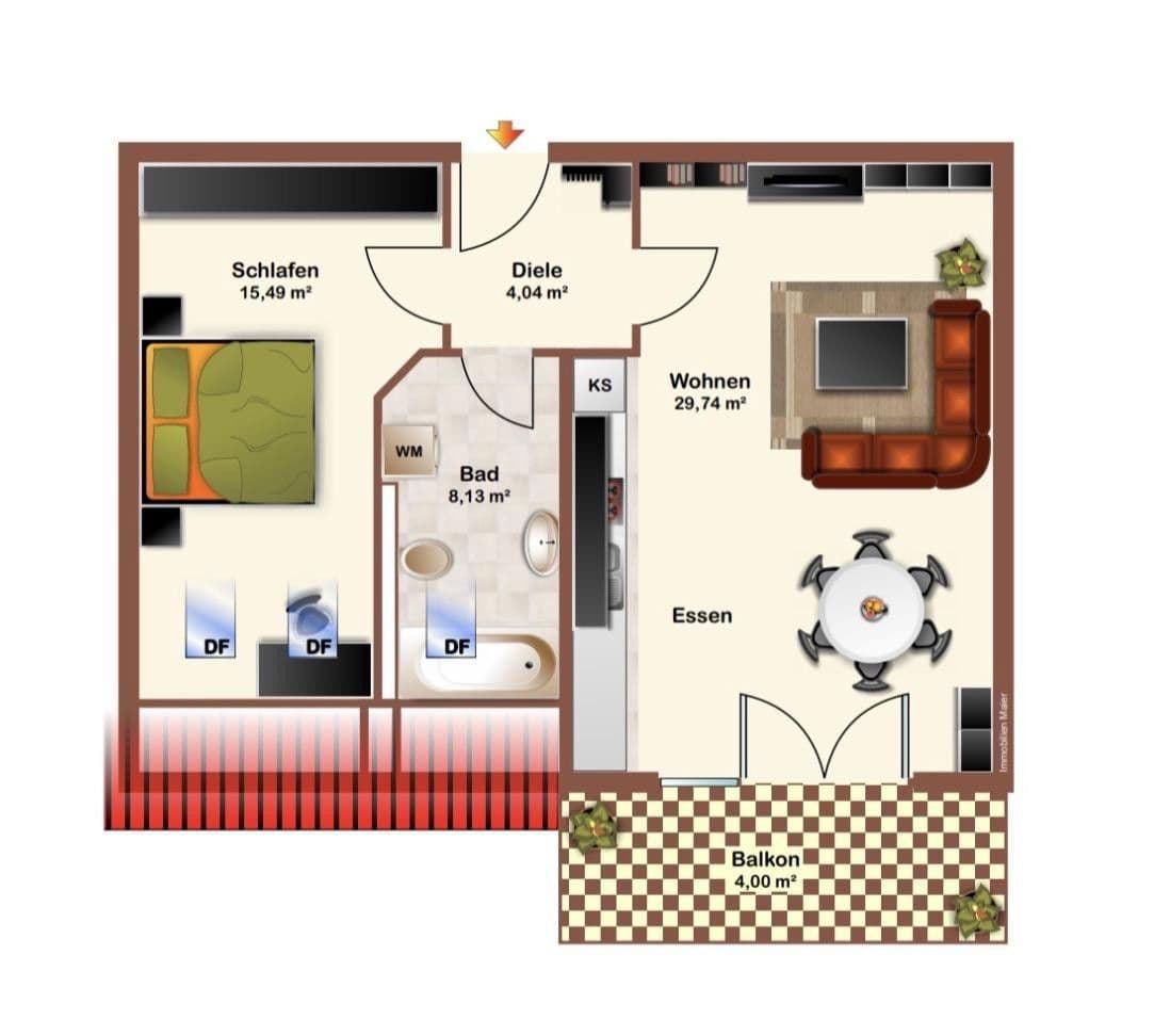 Prenájom bytu 2-izbový 58 m², Grotthamer Str. 17, Bad Birnbach, Bavorsko Prenájom bytu 2-izbový 58 m², Grotthamer Str. 17, Bad Birnbach, Bavorsko