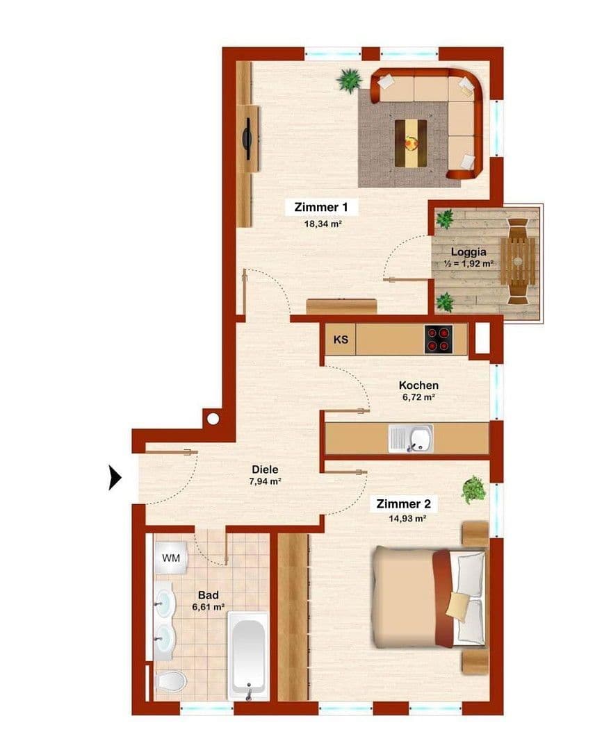 Prenájom bytu 1-izbový 28 m², Innere Passauer Str. 34b, Straubing, Bavorsko Prenájom bytu 1-izbový 28 m², Innere Passauer Str. 34b, Straubing, Bavorsko