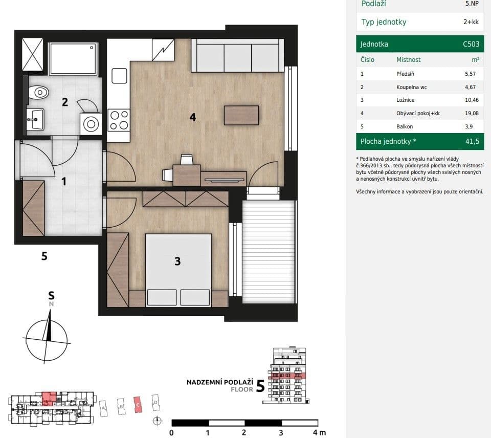 Prenájom bytu 2-izbový 42 m², Fabiánové, Praha, Praha Prenájom bytu 2-izbový 42 m², Fabiánové, Praha, Praha