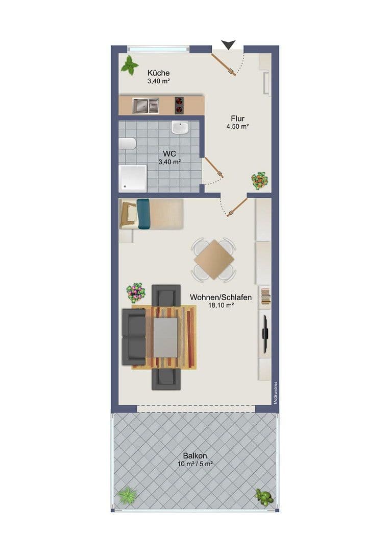 Prenájom bytu 1-izbový 30 m², Uhdestraße 45, München, Bavorsko Prenájom bytu 1-izbový 30 m², Uhdestraße 45, München, Bavorsko