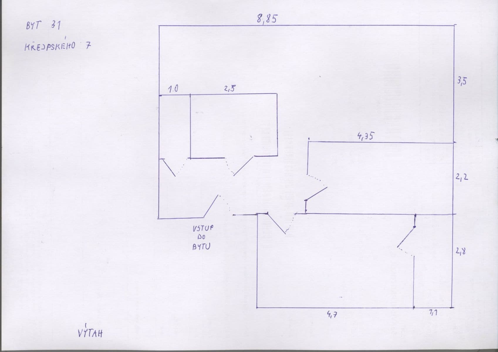 Prenájom bytu 3-izbový 68 m², Křejpského, Praha, Praha Prenájom bytu 3-izbový 68 m², Křejpského, Praha, Praha