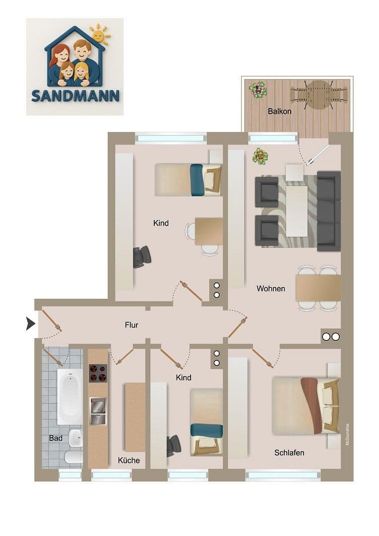Prenájom bytu 4-izbový 75 m², Seligenstädter Straße 12, Gera - Aga, Durínsko Prenájom bytu 4-izbový 75 m², Seligenstädter Straße 12, Gera - Aga, Durínsko