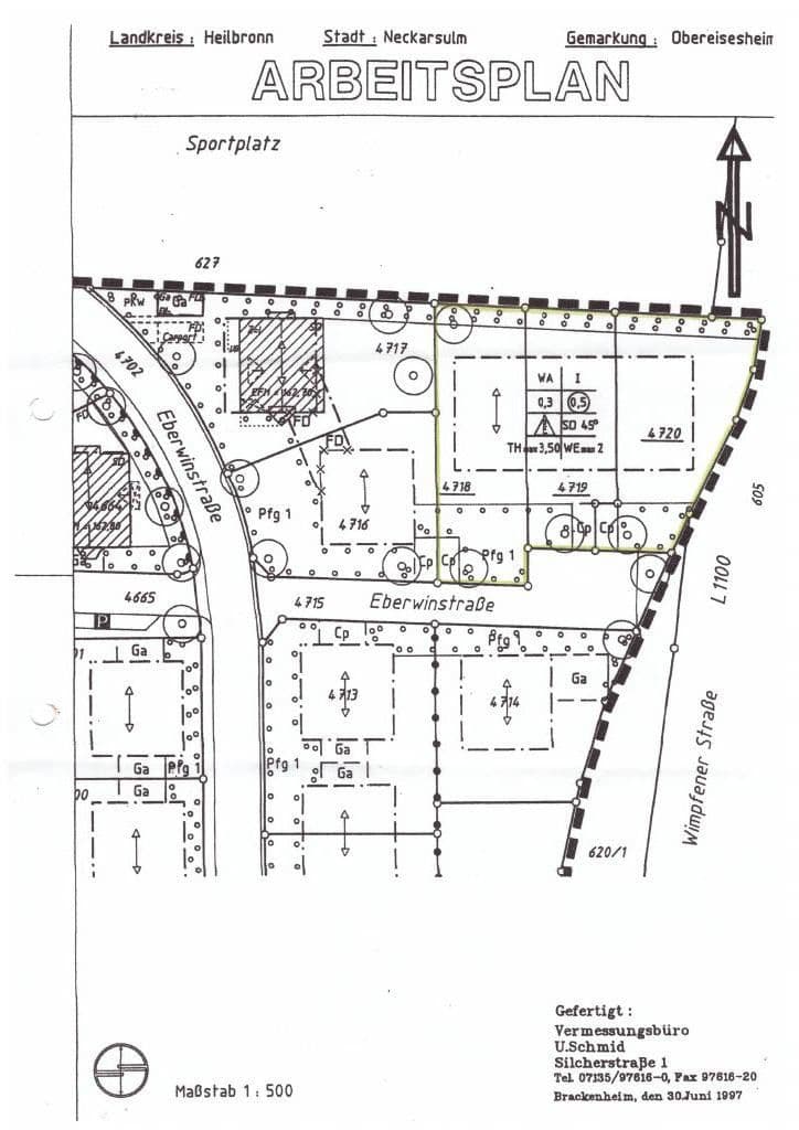 Predaj pozemku 400 m², Eberwinstraße 00, Neckarsulm, Bádensko-Wurttembersko Predaj pozemku 400 m², Eberwinstraße 00, Neckarsulm, Bádensko-Wurttembersko