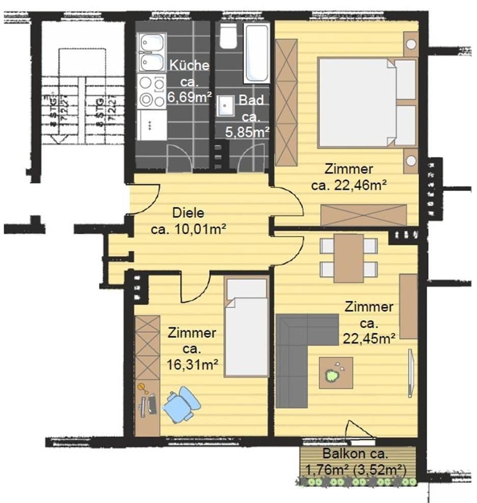 Predaj bytu 3-izbový 85 m², Hamburg, Hamburg Predaj bytu 3-izbový 85 m², Hamburg, Hamburg
