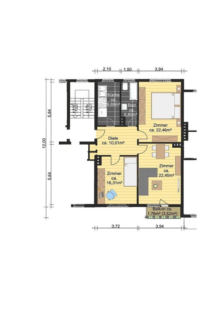 Predaj bytu 3-izbový 85 m², Hamburg, Hamburg Predaj bytu 3-izbový 85 m², Hamburg, Hamburg