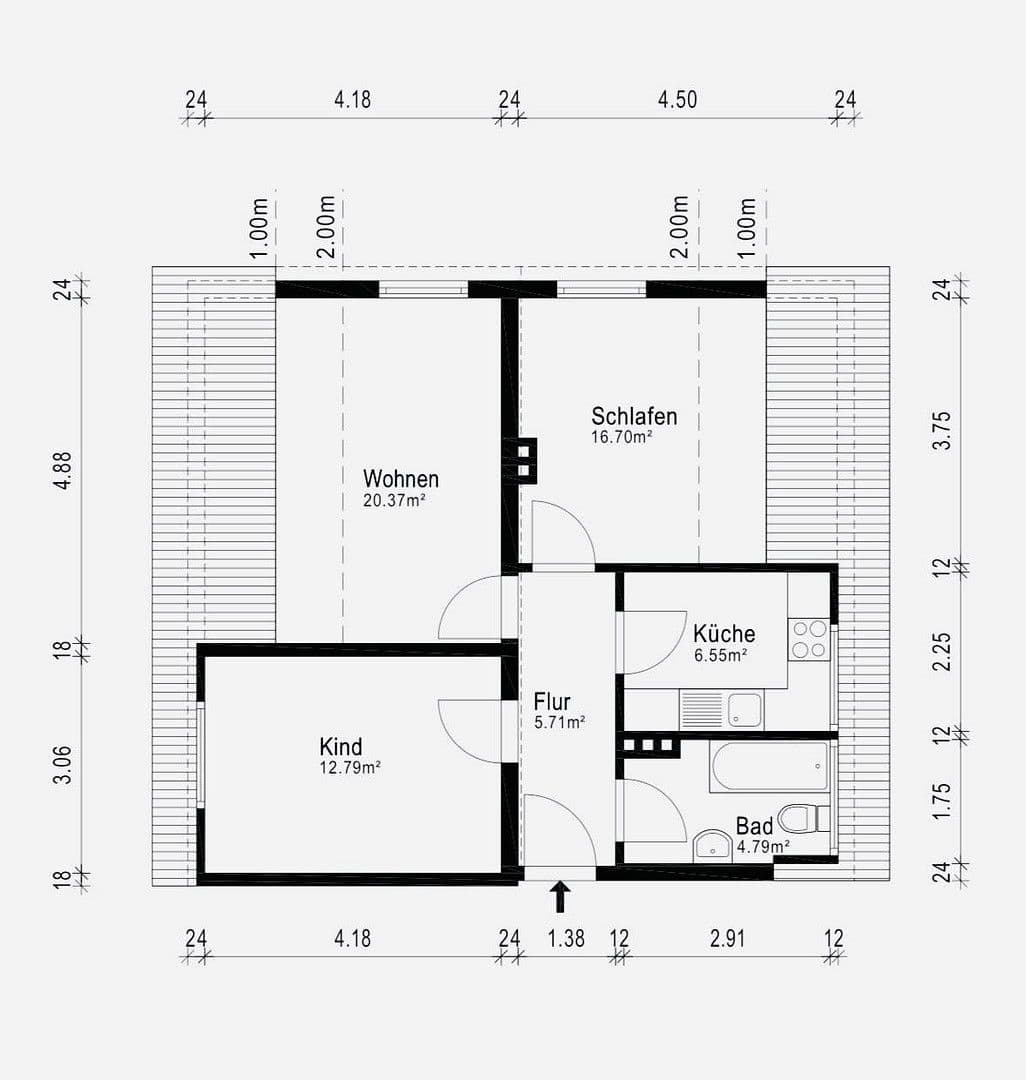 Prenájom bytu 3-izbový 65 m², Ilsenburger Straße 20, Bad Harzburg, Dolné Sasko Prenájom bytu 3-izbový 65 m², Ilsenburger Straße 20, Bad Harzburg, Dolné Sasko