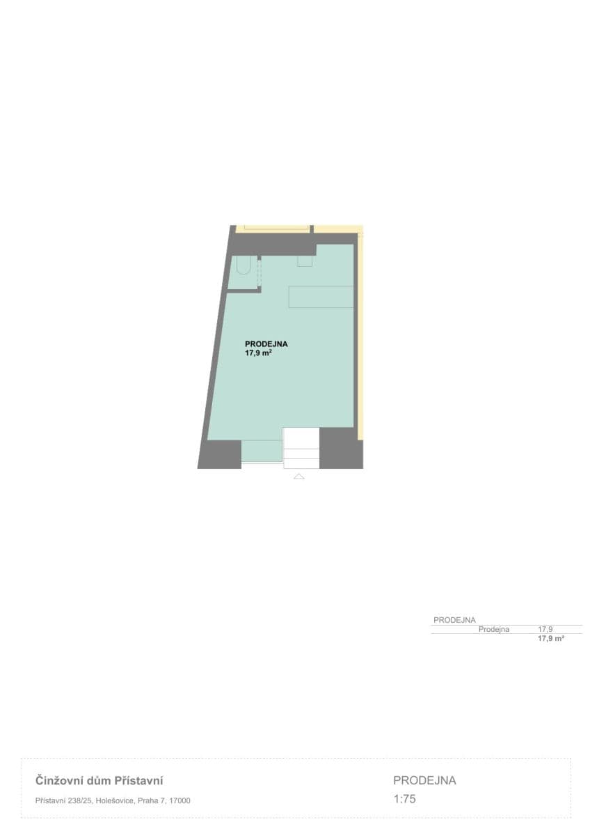 Prenájom nebytového priestoru 18 m², Přístavní, Praha, Praha Prenájom nebytového priestoru 18 m², Přístavní, Praha, Praha