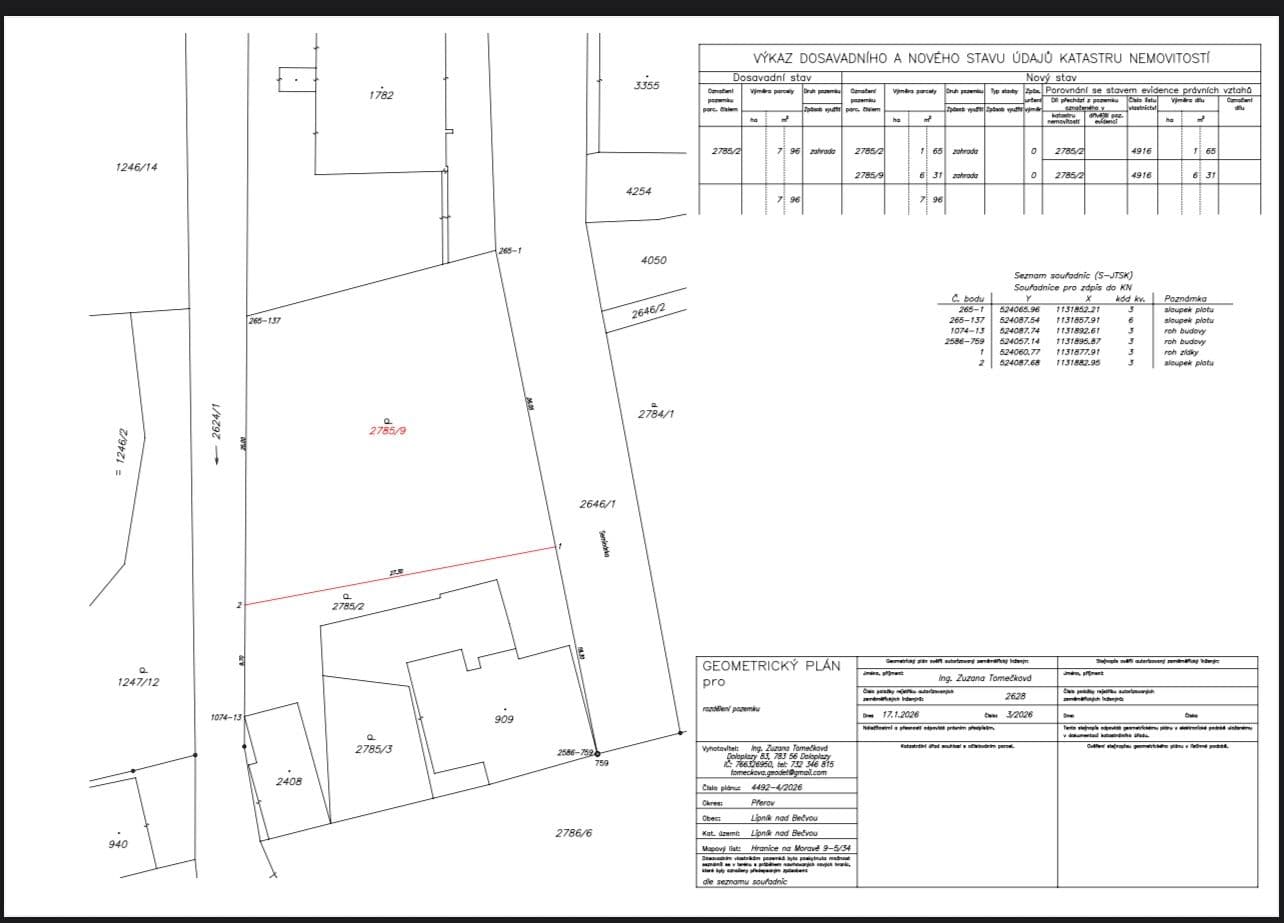 Predaj pozemku 631 m², Na Bečvě, Lipník nad Bečvou, Olomoucký kraj Predaj pozemku 631 m², Na Bečvě, Lipník nad Bečvou, Olomoucký kraj