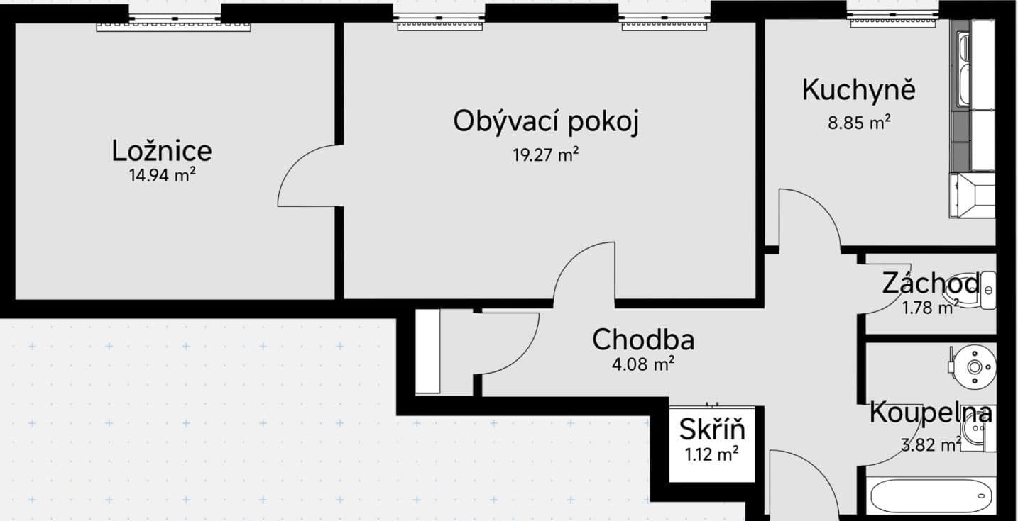Prenájom bytu 2-izbový 63 m², Rokycanova, Turnov, Liberecký kraj Prenájom bytu 2-izbový 63 m², Rokycanova, Turnov, Liberecký kraj