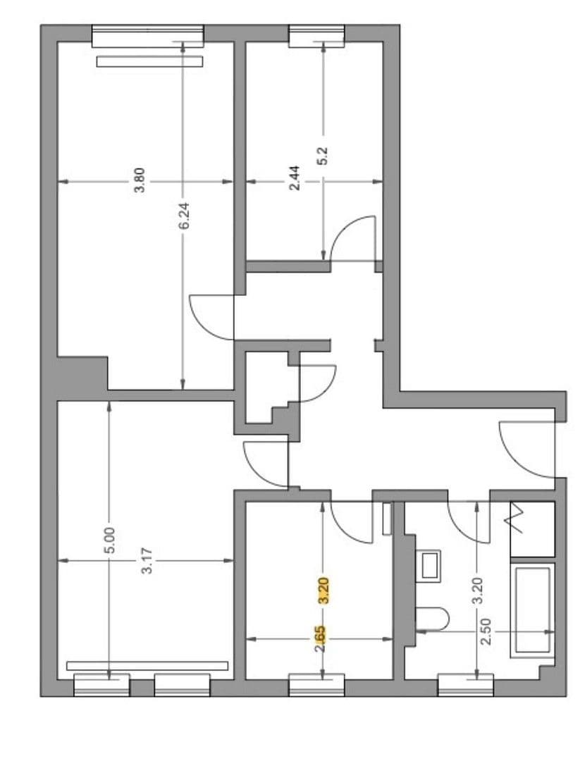 Prenájom bytu 3-izbový 77 m², Steinstr., 5, Berlin, Berlín Prenájom bytu 3-izbový 77 m², Steinstr., 5, Berlin, Berlín