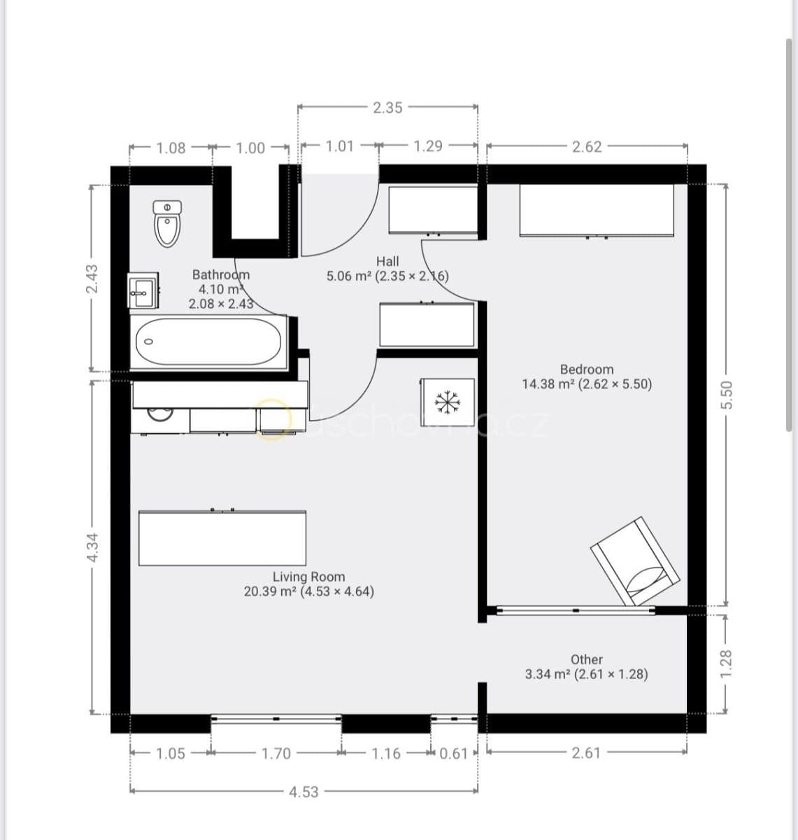 Predaj bytu 2-izbový 44 m², Hnězdenská, Praha, Praha Predaj bytu 2-izbový 44 m², Hnězdenská, Praha, Praha
