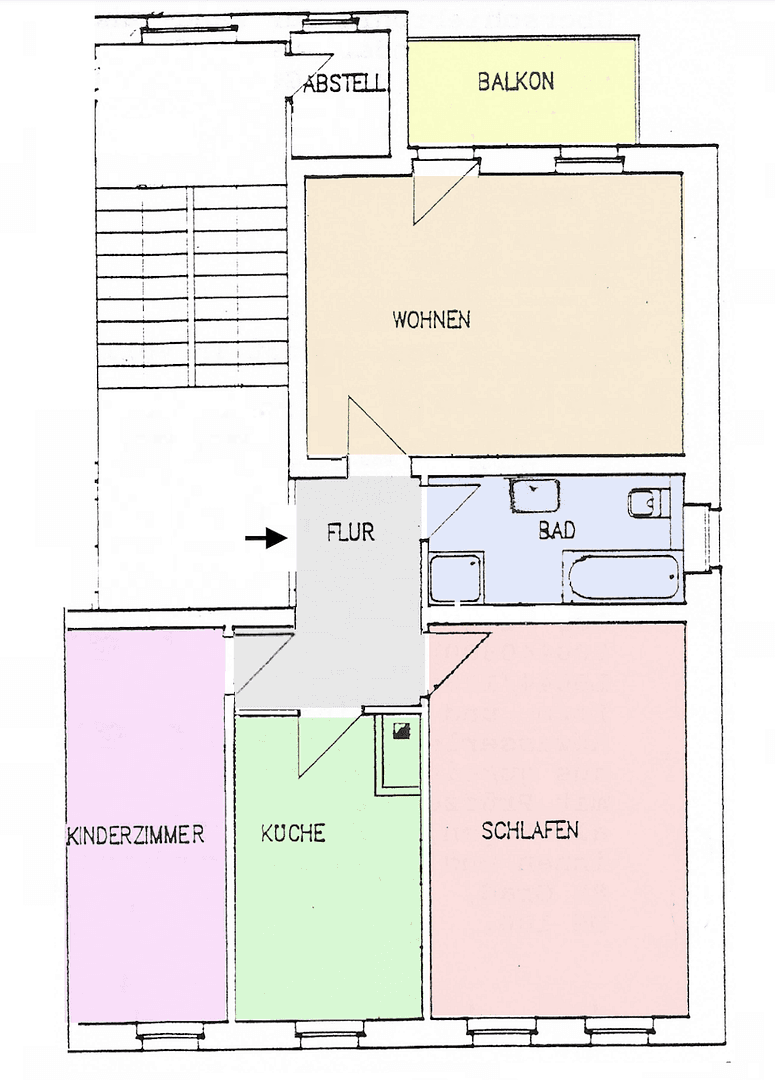 Prenájom bytu 3-izbový 79 m², Wechselburger Str. 4, Chemnitz, Sasko Prenájom bytu 3-izbový 79 m², Wechselburger Str. 4, Chemnitz, Sasko