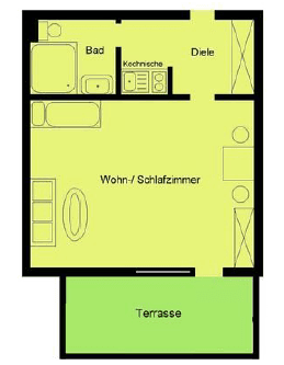 Prenájom bytu 1-izbový 26 m², Greven, Severné Porýnie - Westfálsko Prenájom bytu 1-izbový 26 m², Greven, Severné Porýnie - Westfálsko