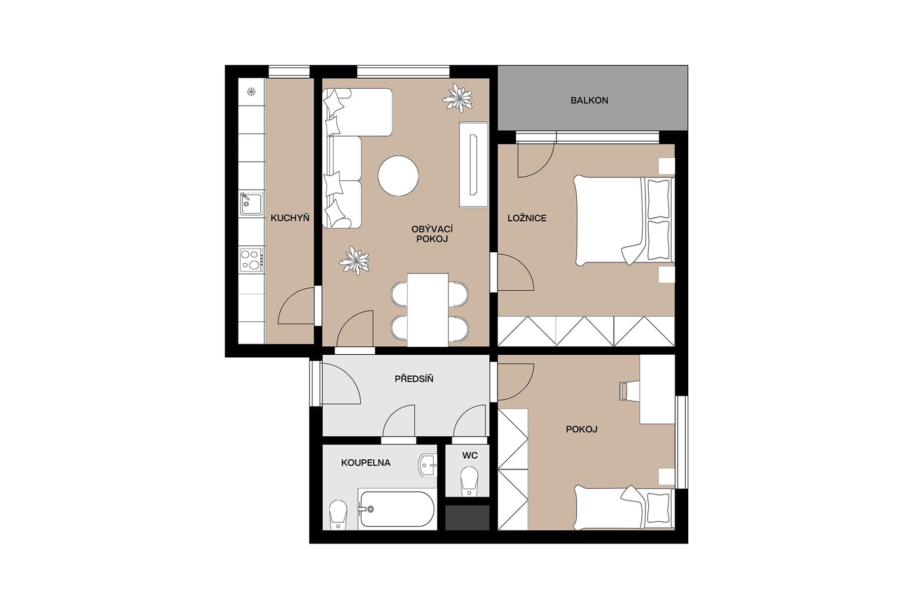 Predaj bytu 3-izbový 66 m², Na Tržišti, Benešov, Středočeský kraj Predaj bytu 3-izbový 66 m², Na Tržišti, Benešov, Středočeský kraj