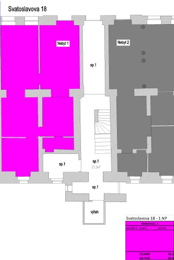 Prenájom nebytového priestoru 66 m², Svatoslavova, Praha, Praha Prenájom nebytového priestoru 66 m², Svatoslavova, Praha, Praha