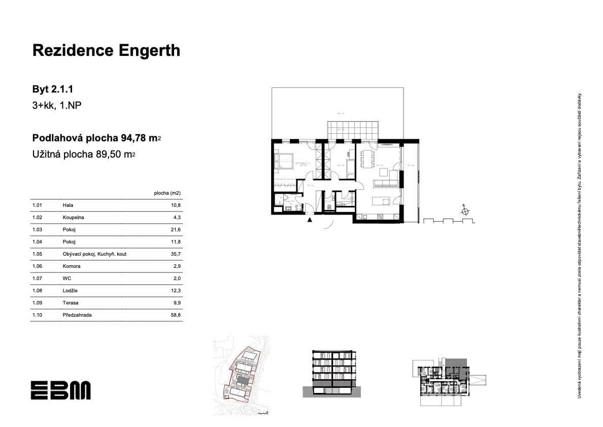 Predaj bytu 3-izbový 90 m², U Engerthu, Kladno, Středočeský kraj Predaj bytu 3-izbový 90 m², U Engerthu, Kladno, Středočeský kraj
