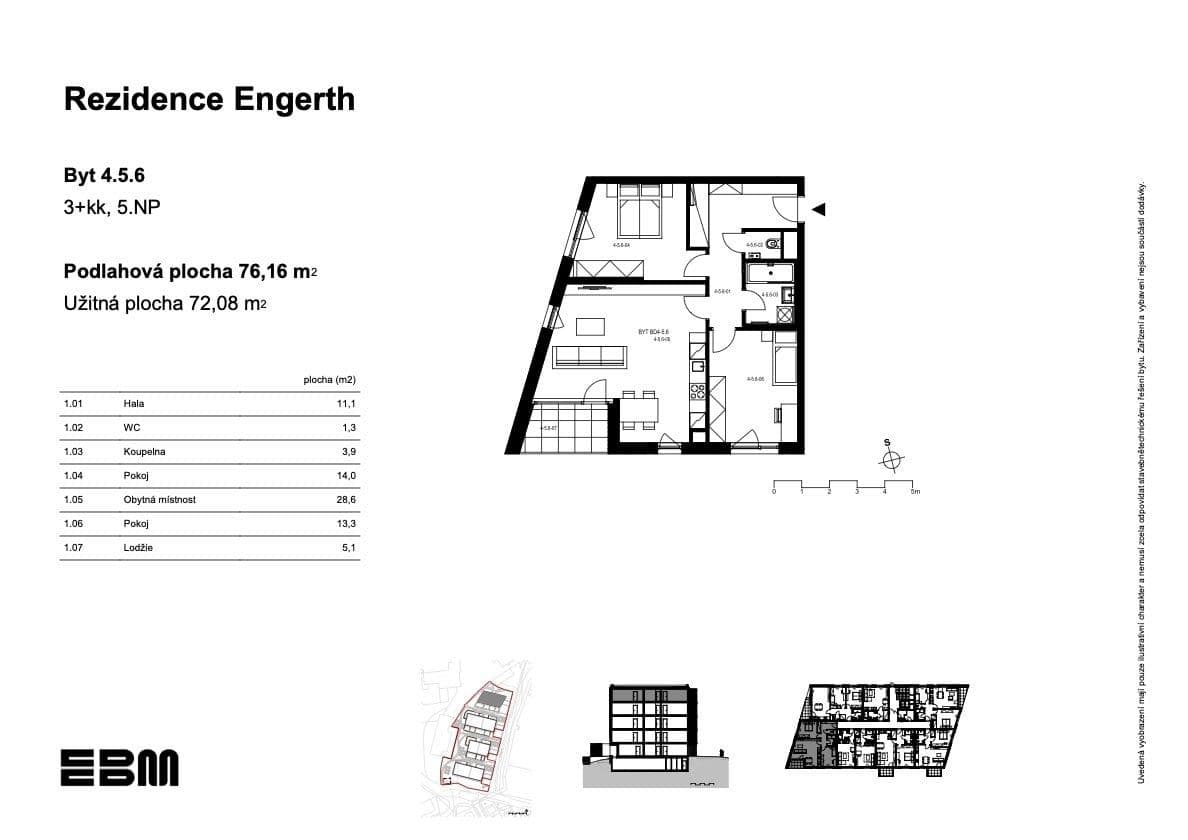 Predaj bytu 3-izbový 72 m², U Engerthu, Kladno, Středočeský kraj Predaj bytu 3-izbový 72 m², U Engerthu, Kladno, Středočeský kraj