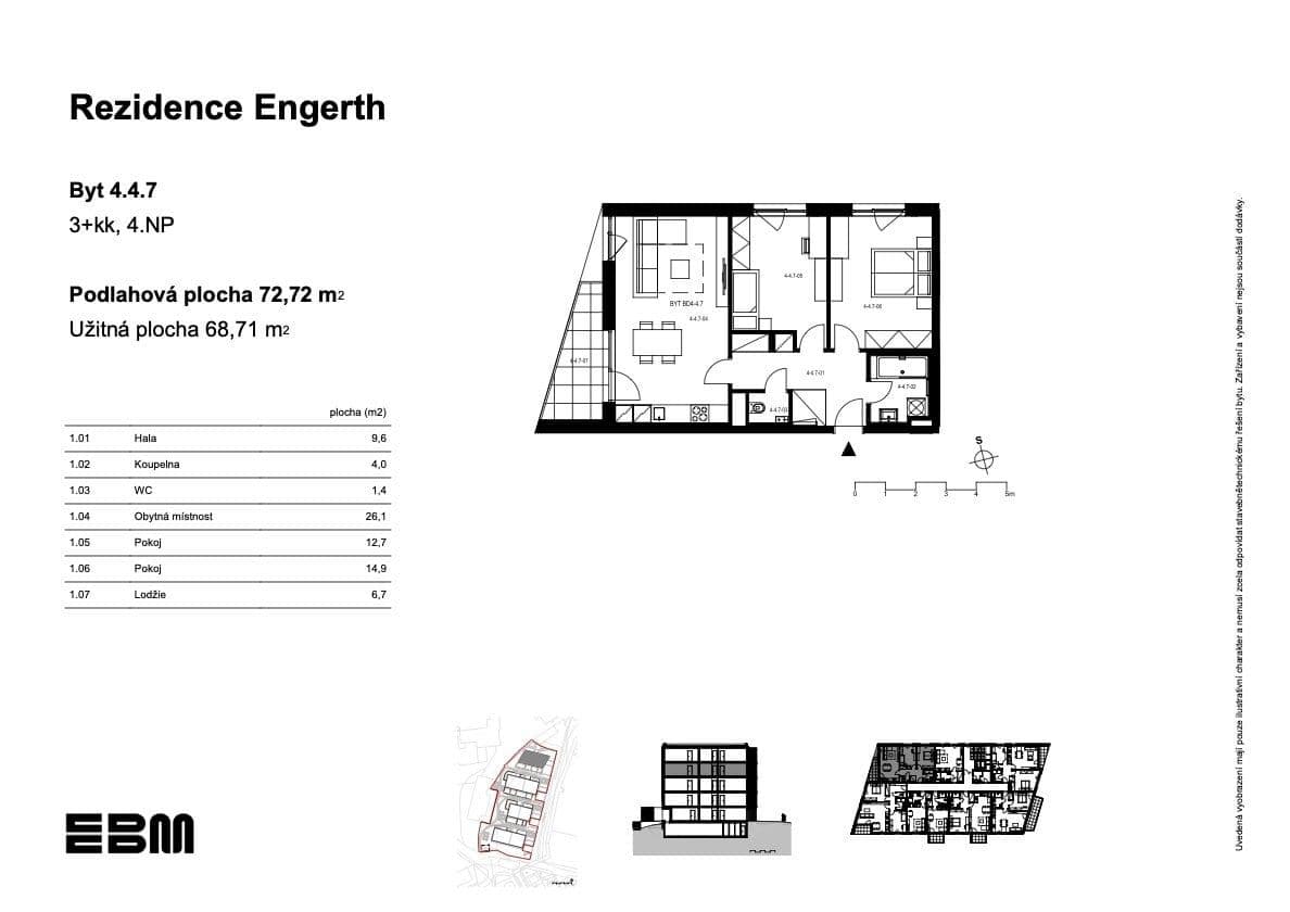 Predaj bytu 3-izbový 69 m², U Engerthu, Kladno, Středočeský kraj Predaj bytu 3-izbový 69 m², U Engerthu, Kladno, Středočeský kraj