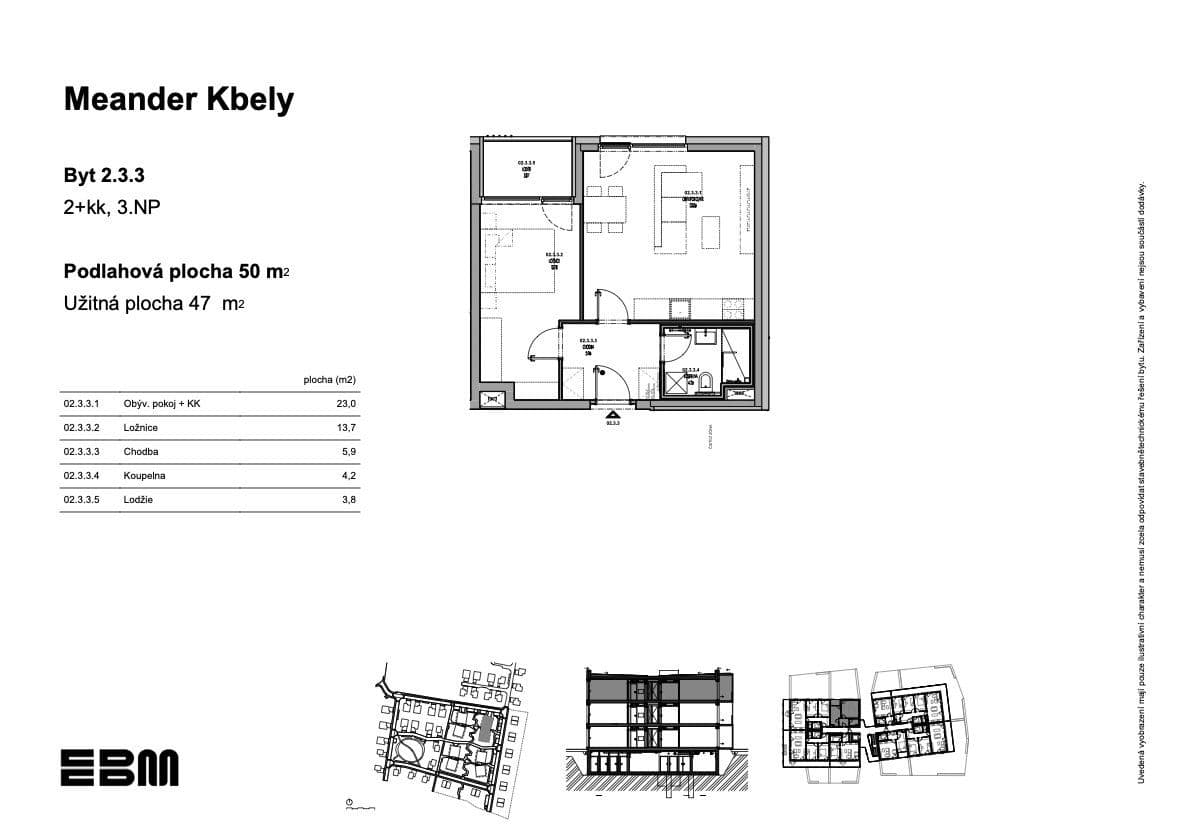 Predaj bytu 2-izbový 47 m², K Vinoři, Praha, Praha Predaj bytu 2-izbový 47 m², K Vinoři, Praha, Praha