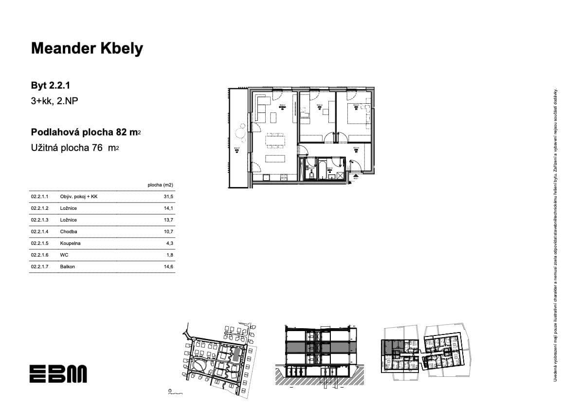 Predaj bytu 3-izbový 76 m², K Vinoři, Praha, Praha Predaj bytu 3-izbový 76 m², K Vinoři, Praha, Praha