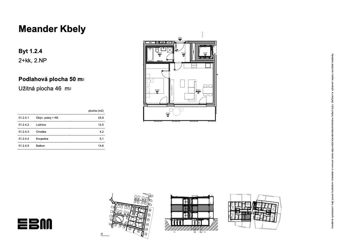 Predaj bytu 2-izbový 46 m², K Vinoři, Praha, Praha Predaj bytu 2-izbový 46 m², K Vinoři, Praha, Praha