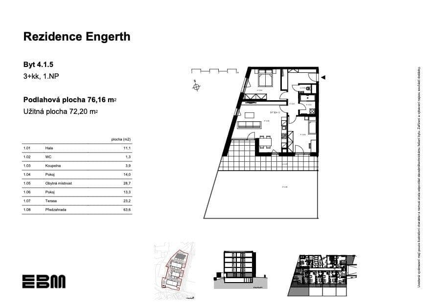Predaj bytu 3-izbový 72 m², U Engerthu, Kladno, Středočeský kraj Predaj bytu 3-izbový 72 m², U Engerthu, Kladno, Středočeský kraj
