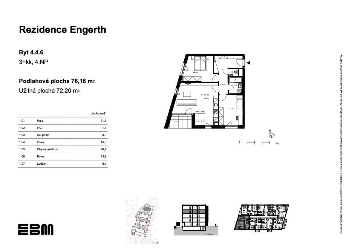Predaj bytu 3-izbový 72 m², U Engerthu, Kladno, Středočeský kraj Predaj bytu 3-izbový 72 m², U Engerthu, Kladno, Středočeský kraj