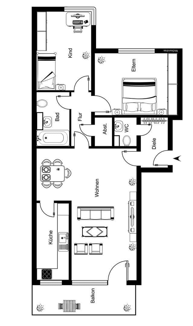 Prenájom bytu 3-izbový 88 m², Hechtsheim, Porýnie-Falcko Prenájom bytu 3-izbový 88 m², Hechtsheim, Porýnie-Falcko