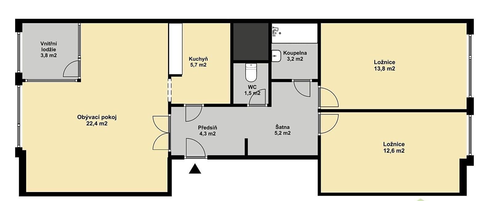 Predaj bytu 3-izbový 72 m², Hlivická, Praha, Praha Predaj bytu 3-izbový 72 m², Hlivická, Praha, Praha