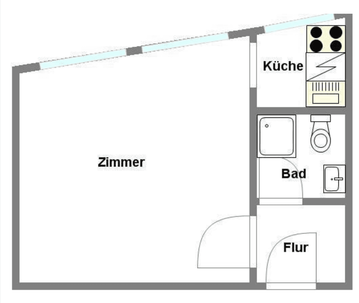 Prenájom bytu 1-izbový 28 m², Offenbach, Hesensko Prenájom bytu 1-izbový 28 m², Offenbach, Hesensko