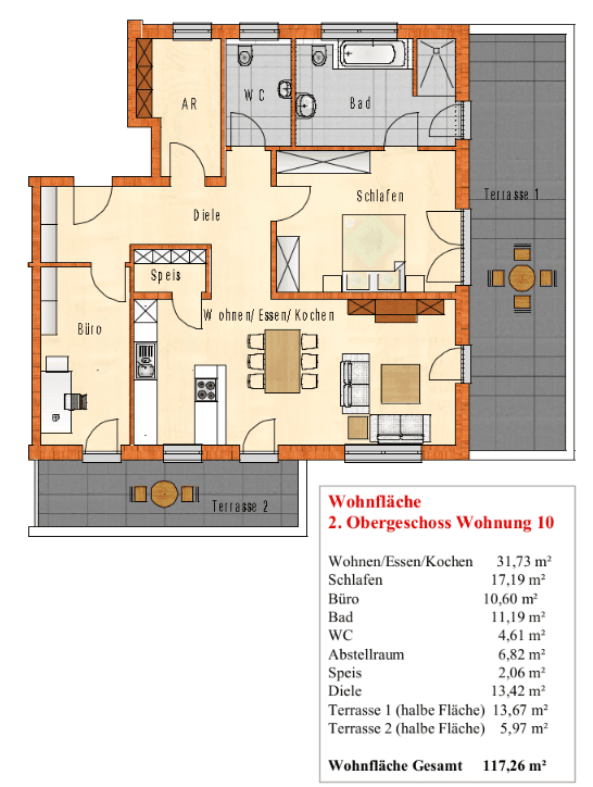 Prenájom bytu 4-izbový 118 m², Austr. 2, Wernberg-Köblitz, Bavorsko Prenájom bytu 4-izbový 118 m², Austr. 2, Wernberg-Köblitz, Bavorsko