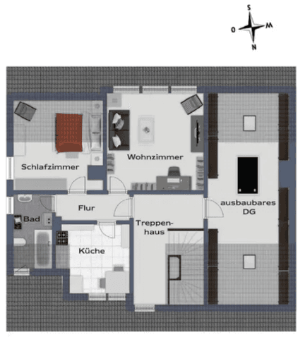Prenájom bytu 2-izbový 52 m², Aschaffenburg, Bavorsko Prenájom bytu 2-izbový 52 m², Aschaffenburg, Bavorsko